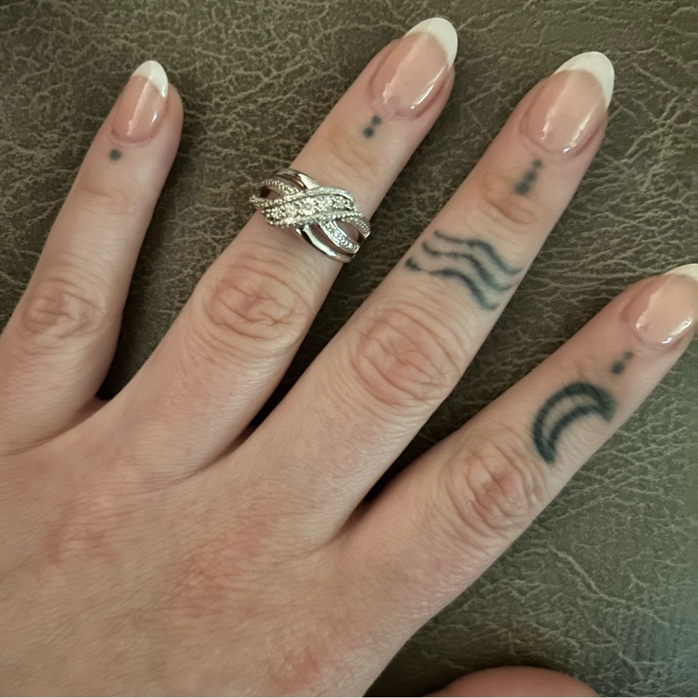 JTV Silver Crossover Ring